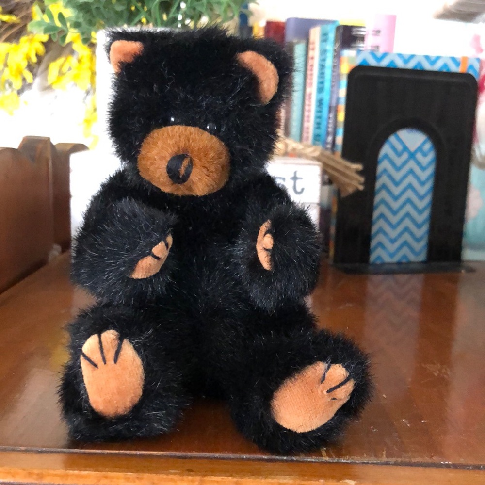 Plush Black and Brown Teddy Bear
